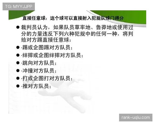直接任意球判罚要点，明确可直接射门的犯规